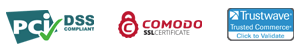 PCI Compliant, Comodo SSL, Trustwave Trusted Commerce